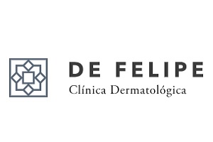 Una de las mejores clínicas de peeling químico en Barcelona es Clínica Dermatológica De Felipe, logo